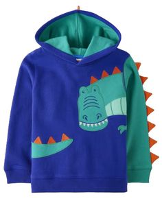 NWT Gymboree Boys DINO FRIENDS Hooded Sweatshirt, NEW 80% cotton/20% polyester fleece We're making a difference! We've proudly partnered with Better Cotton to improve cotton farming globally. When you buy cotton styles from us, you're helping to support sustainable cotton farming. Learn more at bettercotton.org/massbalance. Features embroidered dino with 3D spikes at sleeve and hood Long sleeves with rib-knit cuffs and hem Attached hood Machine wash; imported Dino Friends Collection Perfect for Playful Fleece Hoodie For Fall, Playful Fleece Hoodie With Long Sleeves, Playful Hooded Fleece Top, Playful Hooded Fleece Sweatshirt, Playful Long Sleeve Fleece Hoodie, Playful Fleece Hoodie Outerwear, Boys Fleece, Cotton Farming, Making A Difference