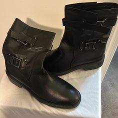 These Genuine Leather Aqua Tali’s Made In Italy Purchase From Nordstrom Never Worn Just To Try On Genuine Leather Boots, Try On, Leather Boots, Men's Shoes, Shoe Boots, Genuine Leather, In Italy, Slippers, Nordstrom