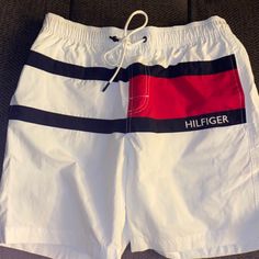 Tommy Hilfiger Mens Small New Without Tags White Swim Trunks For Spring, White Casual Cotton Swim Trunks, Sporty White Swim Trunks For Spring, White Casual Swim Trunks For Spring, Tommy Hilfiger White Bottoms For Spring, White Sporty Swim Trunks For Vacation, Sporty White Swim Trunks For Vacation, White Cotton Swim Trunks For Beach Season, White Cotton Summer Swim Trunks