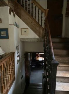 the stairs in this house are made of wood