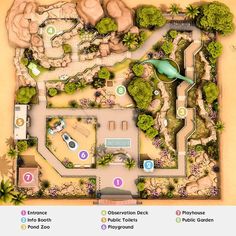 a map of the park with different locations