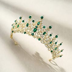 SWEETV The green princess tiara is of high quality, bend at the end for a perfect fit. Pin loops at each end of the tiara for extra security.(Bobby Pins Included). Add a magical touch to your big day by wearing this sparkling tiara, crafted specifically to fit women and girls and perfectly fit in your glamorous hairstyles, ideal for Weddings, Birthdays, Proms, Costume Party, Theater, Bridal Showers, Baby Showers, Maternity Shoots or other special occasion.(Gift-Wrapping Included) Sweet 16 Crowns, Accessories For Prom, Royal Queen Crown, Glamorous Hairstyles, Crystal Costume, Green Quinceanera Dresses, Green Quinceanera, Green Quince, Quinceanera Crown