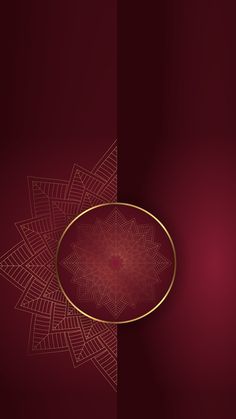 a red and gold background with a circular design