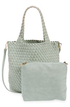 One bag, multiple options-this woven, vegan-friendly tote can be carried crossbody or on the shoulder. For even more versatility, it comes with a second smaller bag that can be used as an organizational pouch or attached to the crossbody strap for-voila!-an entirely different look. Style Name:Mali + Lili Ray Convertible Woven Vegan Leather Tote. Style Number: 5985027. Vegan Leather Tote, Diy Kits Gift, Gift Kit, One Bag, Zip Pouch, Small Bag, Leather Tote, Convertible, Vegan Leather