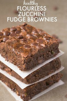 three brownies stacked on top of each other