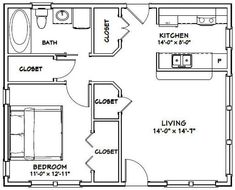 the floor plan for a two bedroom apartment with an attached kitchen and living room area