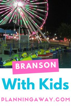 a ferris wheel with text reading branon with kids