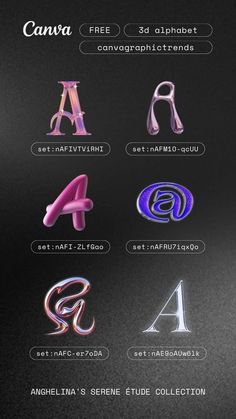 3d Tipografi, Wm Logo, الفن الرقمي, Keyword Elements Canva, Graphic Shapes Design, Graphic Shapes, 3d Alphabet, Canva Fonts, Notebook Templates