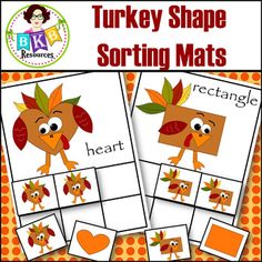 turkey shape sorting mats for preschool