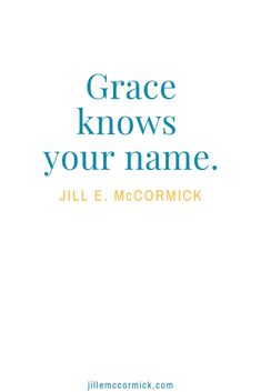 the cover of grace knows your name by jll e mcormick, with an orange and blue background