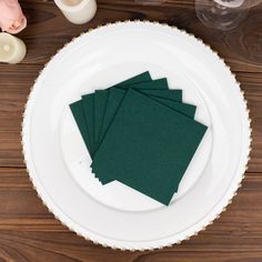 20 Pack | Hunter Emerald Green Soft Linen-Feel Airlaid Paper Cocktail Napkins, Absorbent Disposable Drink Presentation, Hunter Green Wedding, Wedding Cocktail Napkins, Spaghetti Dinner, Place Wedding, Paper Cocktail Napkins, Paper Place, Green Soft, Wedding Cocktail