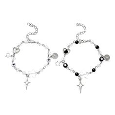 PRICES MAY VARY. Gojo and Geto Matching Bracelet - You will get 1 white bracelet and 1 black matching bracelets. Material - Jujutsu Anime Kaisen costume jewelry is made of zinc alloy + acrylic beads. Size - The matching bracelets are 6.7"+2.1"(17+5.5cm). Perfect Costume Jewelry - Gojo and Geto bracelets are inspired by anime.Perfect for your BFF/best friends/besties/brothers/sisters/family members/boyfriend/girlfriend on Halloween/daily outfit. Service - If you have any questions about the Jujut Charm Bracelet Men, Gojo Bracelet, Beads Bracelets For Men, Charlie Vaggie, Matching Things, Matching Ideas, Friends Anime, Men Costume, Bracelet Matching