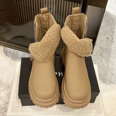 Shipping: Worldwide Express Shipping AvailableDelivery time: 7-15Days Fast ShippingReturns: Fast refund, 100% Money Back Guarantee.SPECIFICATIONSBrand Name: HEVXMBoot Type: Modern BootsShaft Material: PUOutsole Material: RubberUpper Material: PUOrigin: Mainland ChinaCN: ZhejiangSeason: WinterInsole Material: PlushHeel Type: Square heelLining Material: PlushBoot Height: ANKLEItem Type: BootsFashion Element: PlatformDepartment Name: AdultToe Shape: round toeHeel Height: Med (3cm-5cm)With Platforms