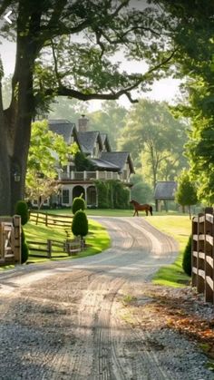 Long Driveway Ideas Country Roads, Landscaping A Long Driveway, Wrap Around Driveway, Ranch Homes Exterior, Dream House Wallpaper, Farmhouse Driveway, Horses Countryside, House With A Big Yard, Dream Driveway