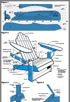 the blueprinted diagram shows how to make a chair