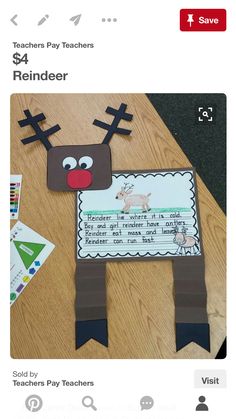 a craft made to look like a reindeer