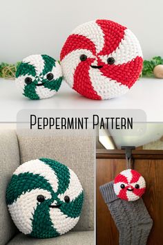 crocheted peppermint pattern for christmas ornaments