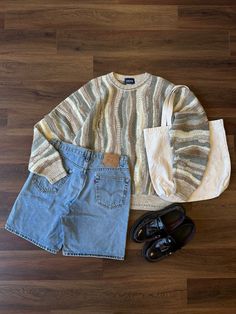 2024 Vintage Style, Cute Thrifty Outfits, Streetwear Thrifted Outfits, Denim Fall 2023, Men’s Summer Vintage Outfits, Thrift Clothes Outfits, Vintage Streetwear Outfits, Outfit Ideas Aesthetic Vintage, Spring Vintage Outfits