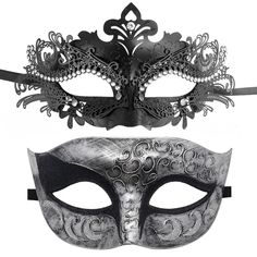 PRICES MAY VARY. Package Includes: 2 masks, one is metal with lace edging sequins, the other is plastic with lace edge Size: Metal: W 20cm* H 10 cm/ 7.9”*3.9”; Plastic: W17cm * H 8cm/ 6.7”*3.1” The plastic mask can be hand adjusted for a better fit and with the straps to keep in position. The metal one is made with light weight eco-friendly metal alloy, and Decorated with Sparkling Rhinestones One size fits most. Comfortable, Lightweight, Universal-fitting design. No flaking of paint, no messy e Gothic Masks For Carnival Party, Gothic Eye Mask For Masquerade Party, Gothic Eye Mask For Parties, Fitted Masquerade Mask For Mardi Gras Costume Party, Fitted Masquerade Mask For Halloween Costume Party, Gothic Masquerade Mask For Mardi Gras Party, Fitted Masquerade Mask For Halloween, Fitted Masquerade Mask For Halloween Evening, Halloween Masquerade Mask For Costumes