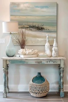 Coastal Foyer Decor: Make a Chic First Impression Vintage Coastal Cottage Decor, Coastal Foyer, Summer Room Decor, Boho Beach House, Coastal Decorating Living Room, Coastal Farmhouse Decor, Beach House Living Room, Coastal Country, Beach House Interior Design