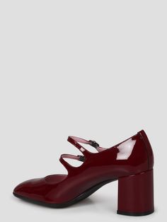 Carel Alice 3127 Mary Jane pumps, in patent leather. - FW24 - Round tip - Medium square heel - Heel height: 7 cm - Slip on model - Double adjustable straps - Leather sole - Leather lining - Made in Italy - Patent leather