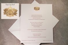 the wedding stationery is laid out and ready for guests to arrive