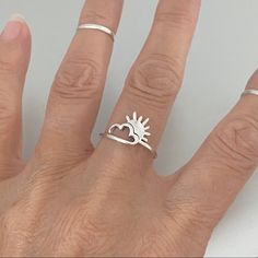 Sterling Silver Cloud And Sun Ring, Silver Rings, Sun Ring, Celestial Ring, Boho Ring, Sky Ring, Cloud Ring, 925 Stamped Face Height: 15 Mm Finish: Oxidized Material: 925 Sterling Silver Cloud Ring, Sun Ring, Celestial Ring, Silver Cloud, Ring Boho, Boho Ring, Boho Rings, Ring Silver, Womens Jewelry Rings