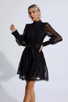 An outfit you can't go wrong with is our Lorelei Black Lace Jacquard Mini Dress. Long sleeves, floral lace, and a mini skirt make this a wardrobe must-have dress. This dress will add a unique appeal to you. Put it on and you will look good on any occasion. Why not buy it quickly?Dress Length: Approx 95cmMaterials: PolyesterGentle Dry Clean OnlyThe model is 5 ft 74 and wears size SColor may vary due to lighting on images. The product images (without a model) are closest to the true color of the p Silver Sequin Top, Jacquard Mini Dress, Glitter Wedding Dress, Bandage Midi Dress, Dress Long Sleeves, Formal Party Dress, Floral Shirt Dress, Mini Dress Black, Puff Sleeve Dresses