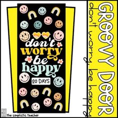 a bookmark with the words don't worry, be happy and smiley on it