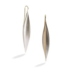 Sterling silver, 18K Light and organic like nature's delicate forms: the pieces from the "Cocoon" collection are sleek yet ingeniously designed embodiments of floral inspiration. • 2.67" (68mm) length is of pod only • 18K ear wires • Available in 4 metal combinations; see drop down menu below • Opening to the back • Can be custom made for YOU with opening to the front, just ask Elegant Hammered Sterling Silver Linear Earrings, Elegant Hammered Long Drop Earrings, Elegant Long Drop Hammered Earrings, Floral Inspiration, Pendant Earrings, Ear Wires, Sleek, Sterling Silver, Pendant