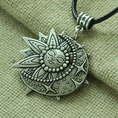 Sun & Moon Spiritual Necklace Pendant - My Zen Temple Jewelry Geometry, Celestial Pendant, Sun And Moon Necklace, Flower Women, Talisman Jewelry, Talisman Pendant, Lotus Pendant, Mandala Flower, Moon Pendant Necklace