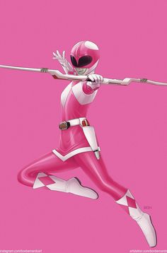 a woman in pink and white is holding a baseball bat with her right hand as if she's ready to hit the ball