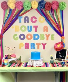 a birthday party with taco'bouta goodie party decorations