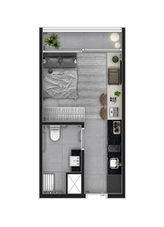 an overhead view of a small apartment