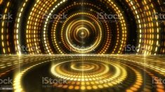 an abstract background with circles and lights stock photo