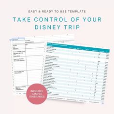 the disney trip checklist is shown with text that reads, take control of your disney trip