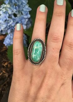 Turquoise Ring Raw Turquoise Ring Sterling Silver Ring | Etsy Turquoise Open Ring With Large Stone, Turquoise Natural Stone Ring, Turquoise Cabochon Ring Jewelry, Southwestern Chrysocolla Gemstone Rings, Bohemian Chrysocolla Ring Jewelry, Bohemian Oval Chrysocolla Jewelry, Bohemian Chrysocolla Ring, Sterling Silver Turquoise Ring With Natural Stones, Turquoise Ring With Large Stone