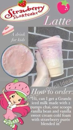 strawberry shortcake latte has to order it can get a grudey drink