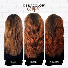 The art of beautiful color with every wash Achieve instant semi-permanent vivid and natural hair color with Keracolor’s Color + Clenditioner. Non-damaging & deposit-only, Clenditioner replenishes your hair with softness and nutrients while enhancing, transforming, and toning your hair color. Simply apply it to wet or dry hair, let sit for 3-20 minutes, thoroughly rinse and style as normal! No need to shampoo beforehand or condition after. This 3-in-1 product does it all: Color, Cleanse & Conditi Dark Copper Hair With Blonde Highlights, Natural Hair Colors To Dye Your Hair, Kenra Color Formulas, Dimensional Copper Hair, Butter Rose, Copper Hair Dark, Kenra Color, Color Conditioner, Temporary Hair Color