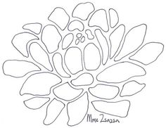 a drawing of a flower that is drawn in the shape of a large, leafy plant