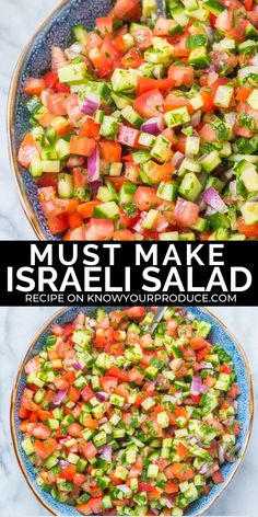 Side Dish Salad, Eastern Recipe, Shirazi Salad, Cucumber And Tomato, Persian Cucumber, Best Salad Recipes, Veggie Salad, Salad Side Dishes, Mediterranean Diet Recipes