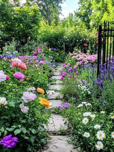 a garden filled with lots of colorful flowers