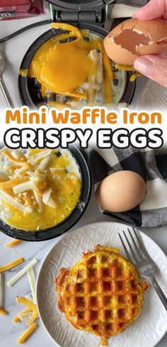 mini waffle iron crispy eggs are the perfect breakfast for kids and adults alike