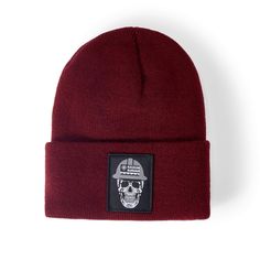 Built warm, tough, and comfortable for reliable protection against weather and wear, our popular Rebar™ Watch Cap is now available with our even more popular roughneck graphic patch.\n\t\tRebar Roughneck Watch Cap | Men's Rebar Roughneck Watch Cap in Malbec, Size: OS by Ariat Streetwear Beanie With Logo Patch, Winter Outdoor Beanie With Logo Patch, Urban Style Hats With Logo Patch For Outdoor, Skull Logo, Watch Cap, Cap Mens, Beanie Cap, Acrylic Fabric, Malbec