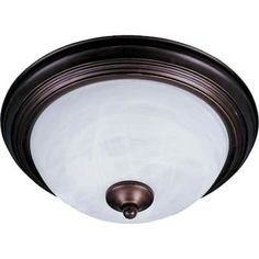 a close up of a ceiling light with a white glass shade on the top and bottom