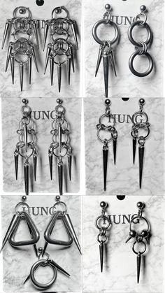 9 different styles of spike earrings! Earring hooks are: **HYPOALLERGENIC** -High quality -Durable -Comfortable -Not easily deformed 100% Lead, Nickel, Cadmium Free SAFE FOR SENSITIVE SKIN - NO REACTION Edgy Metal Plug Earrings, Punk Style Metal Dangle Piercings, Punk Metal Dangle Piercings, Edgy Dangle Plug Earrings, Edgy Metal Spike Earrings, Punk Metal Spiked Earrings, Edgy Metal Cartilage Earrings, Punk Metal Earrings With Spikes, Edgy Metal Earrings With Spikes