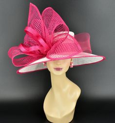 ✿*.Key Features.*✿ This is a wide brim hat with same color big sinamay bows and crin bow, very elegant and beautiful.  Great for Kentucky derby, weddings, church, Easter, Royal Ascot, horse races, cocktails, tea party, or any hat wearing occasion. Hat base size: From front to back: 17.75" (45cm) From left to right: 19" (48cm) Wide brim Appr: 5.12~6.5" Head girth: 22.5" (57cm) , adjustable string inside to make smaller to fit your head. If you want other colors in this style, just search the same item code in my store, you will find them. ✿*.Tip.*✿ ❣️If you want a customized piece, please follow the instructions below: 🔹Present style of hat or fascinator you would like from the store, with additional photos of your outfit and any other details you'd like me to know. 🔹After this process is Royal Ascot Hats, Sinamay Hats, Easter Hats, Ascot Hats, Hat Base, White Hot, Kentucky Derby Hat, Elegant Hats, Royal Ascot