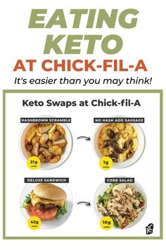 Chick-fil-A is widely regarded as one of the best fast-food chains around, from customer service to their addictive chicken and sauces. Thankfully, you can still enjoy many of your favorite keto fast food options at Chick-Fil-A. Their menu is easily modified for low-carb, high-fat eaters providing many breakfast, lunch and dinner options that will fit in with your keto meal plan. With proper planning and research, you can make your Chick-fil-A an amazingly delicious keto eating out experience. Keto Fast Food Options, Keto On The Go, Keto Fast Food, Eating Keto, Keto Eating, Keto Fast, Best Fast Food, Food Chains, Texas Roadhouse