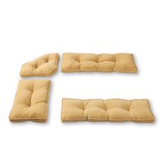 PRICES MAY VARY. 100% Nylon Microfiber 4-PIECE SET: This 4-piece set includes one short bench cushion (25" L x 14" W), one long bench cushion (40" L x 12" W), one free standing trestle bench cushion (39" L x 15" W) and one center corner cushion (27" across x 16 " D) PREMIUM MICROFIBER FABRIC: Our cushions are covered in a luxuriously soft nylon microfiber fabric that is both water and stain resistant PLUSH SUPPORT: Cushions are generously filled with a soft polyfiber fill made from 100% recycled Kitchen Nook Bench, Breakfast Nook Furniture, Nook Furniture, Diy Breakfast Nook, Short Bench, Banquette Cushions, Nook Bench, Kitchen Chair Cushions, Kitchen Nook