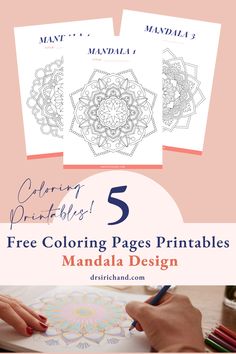 the 5 free coloring pages printables for kids to color on with markers and pencils